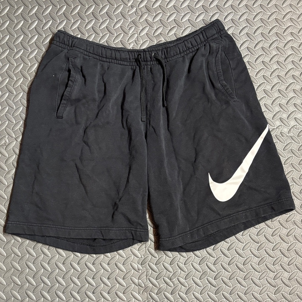 Nike Men's Athletic Shorts in Black with White Swoosh